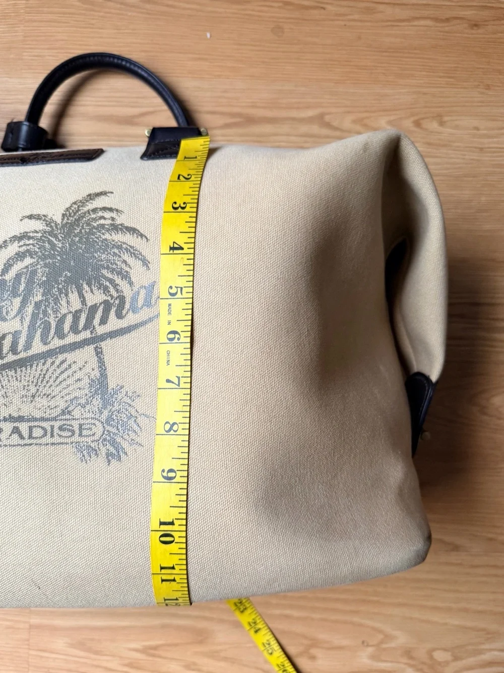 Tommy Bahama Paradise Weekender Duffle Canvas Bag w/ Leather Trim ✈️